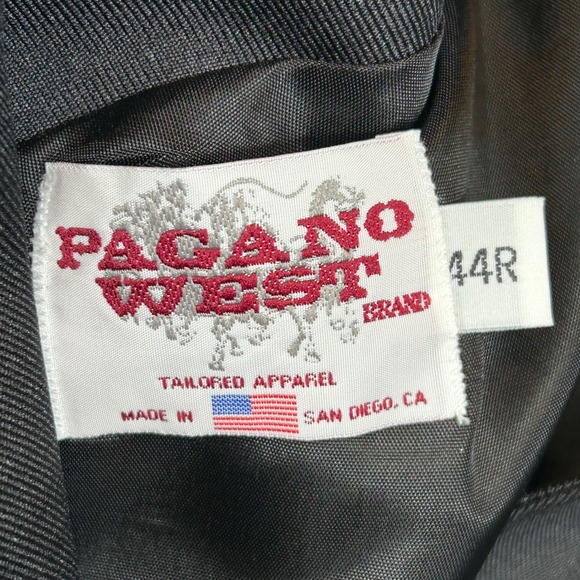 Pagano West Rockabilly Western Style Black Double Breasted Tailored Blazer - Picture 10 of 11